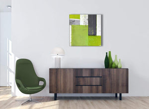 Cheap Lime Green Grey Abstract Painting Canvas Wall Art Print Modern 64cm Square 1S339M For Your Living Room