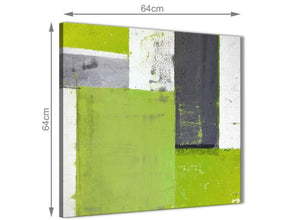 Chic Lime Green Grey Abstract Painting Canvas Wall Art Print Modern 64cm Square 1S339M For Your Living Room
