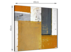 Chic Orange Grey Abstract Painting Canvas Wall Art Print Modern 49cm Square 1S341S For Your Dining Room