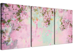 cheap shabby chic pale dusky pink flowers floral canvas multi set of 3 3281 for your bedroom