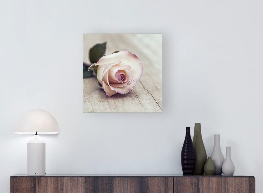 chic vintage shabby chic french rose cream canvas modern 49cm square 1s278s for your girls bedroom