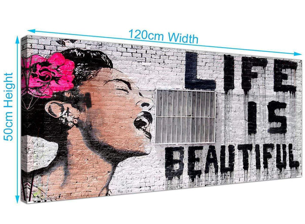 Large Canvas Prints UK Banksy Graffiti Panoramic 