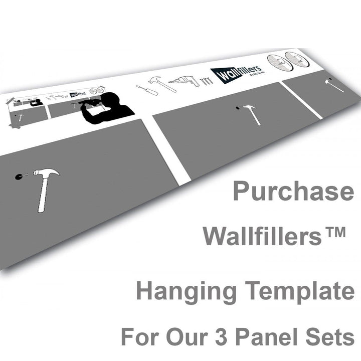 Wallfillers Hanging Template for 3 Panel Canves Sets  - template-3