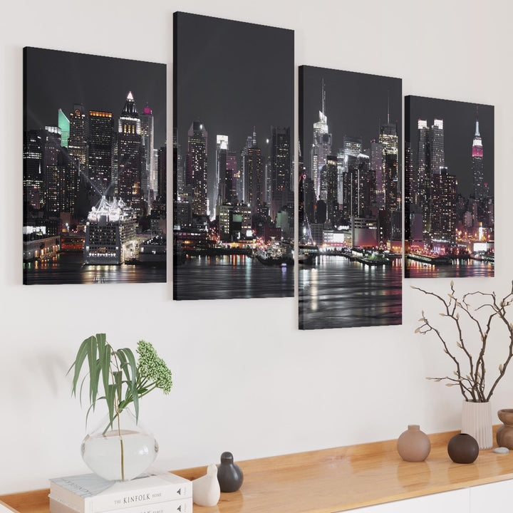 New York City Skyline - Black White Cityscape Canvas - 4187
