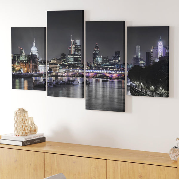 London Skyline at Night Cityscape Canvas