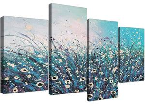 large teal abstract floral canvas prints 4260