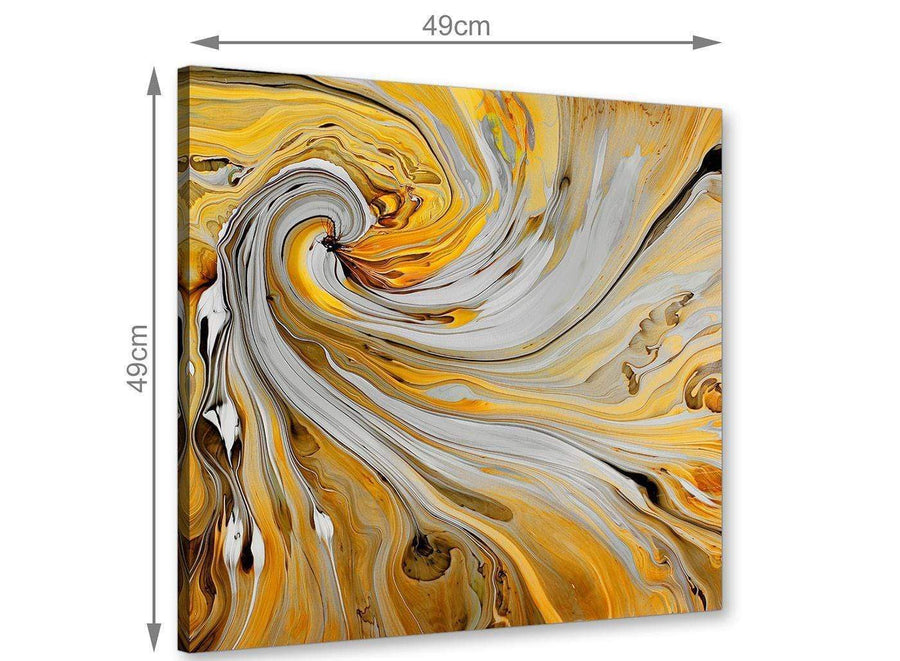 contemporary mustard yellow and grey spiral swirl abstract canvas modern 49cm square 1s290s for your hallway