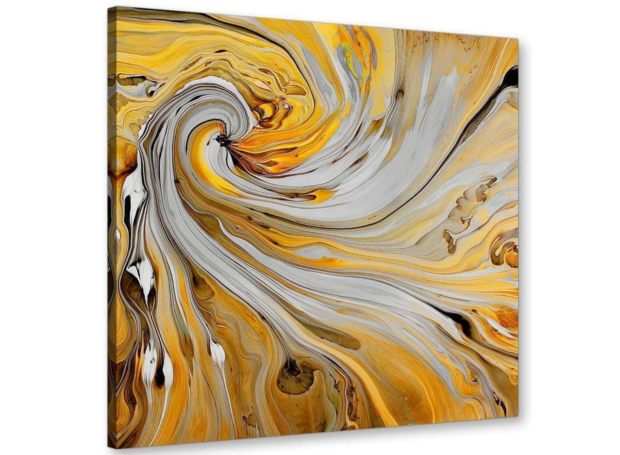 cheap mustard yellow and grey spiral swirl abstract canvas modern 79cm square 1s290l for your bedroom