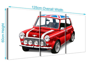 panoramic mini cooper lifestyle canvas multi 3 set 3277 for your boys bedroom