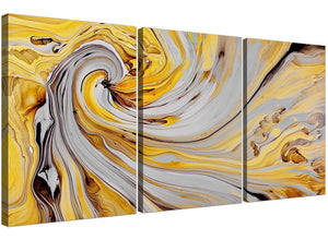 cheap yellow and grey spiral swirl abstract canvas multi triptych 3290 for your bedroom