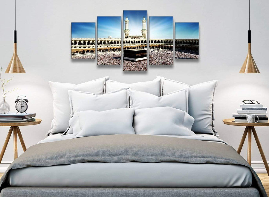 5 Piece Canvas Wall Art Pictures - Islamic Canvas - Hajj Pilgrimage Kaaba - 5191 - 160cm XL Set Artwork