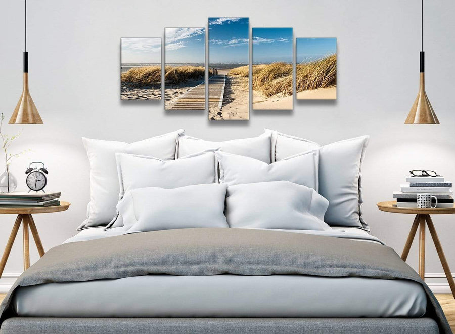 5 Piece Landscape Canvas Wall Art Prints - Pathway to the Ocean - 5197 - 160cm XL Set Artwork