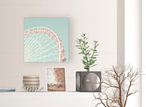 shabby chic duck egg blue pink ferris wheel lifestyle canvas modern 49cm square 1s282s for your teenage girls bedroom