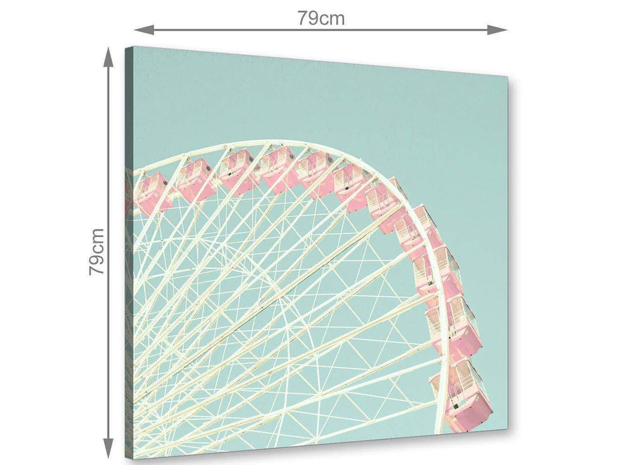 chic shabby chic duck egg blue pink ferris wheel lifestyle canvas modern 79cm square 1s282l for your teenage girls bedroom