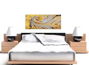 oversized yellow and grey spiral swirl abstract canvas modern 120cm wide 1290 for your hallway