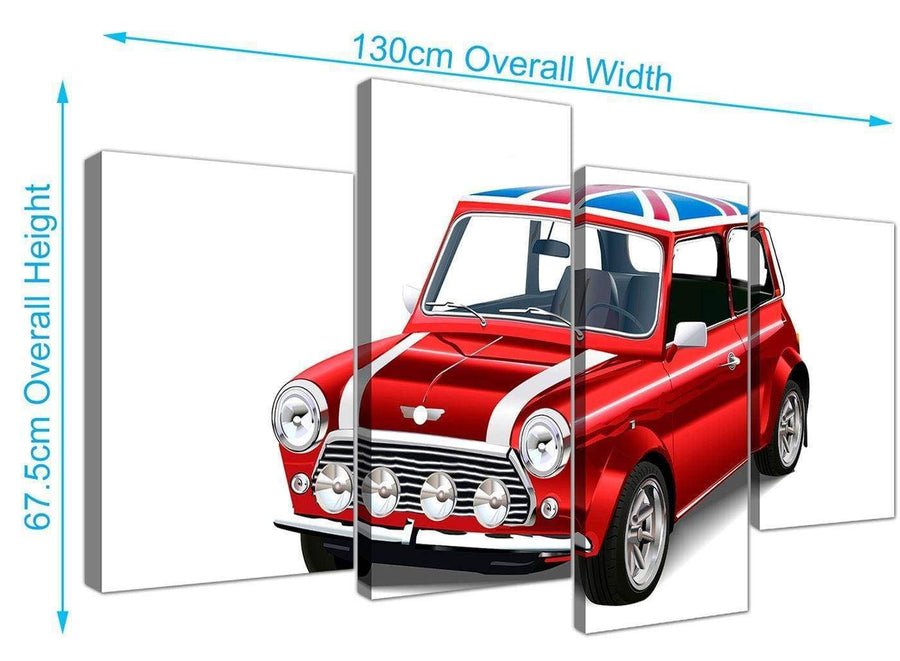 panoramic large mini cooper lifestyle canvas split 4 piece 4277 for your study