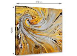 contemporary mustard yellow and grey spiral swirl abstract canvas modern 79cm square 1s290l for your hallway