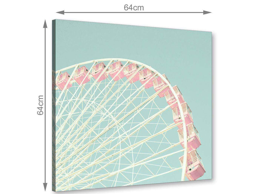chic shabby chic duck egg blue pink ferris wheel canvas 64cm square 1s282m for your bedroom