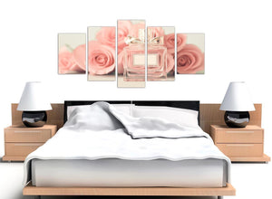 oversized extra large shabby chic pink cream rose perfume girls bedroom floral canvas multi 5 piece 5285 for your teenage girls bedroom