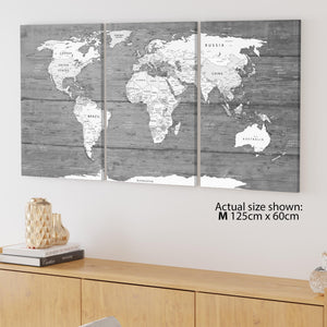 Black White Map of World Atlas