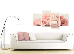 contemporary large shabby chic pink cream rose perfume girls bedroom floral canvas split 4 part 4285 for your teenage girls bedroom
