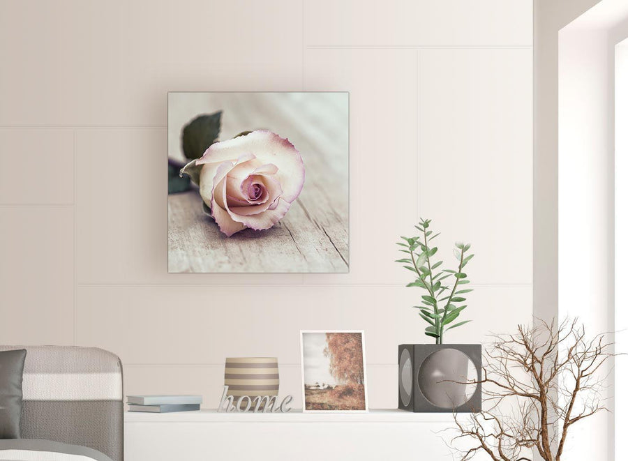 contemporary vintage shabby chic french rose cream floral gardens canvas modern 64cm square 1s278m for your bedroom