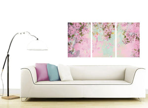 contemporary shabby chic pale dusky pink flowers floral canvas split 3 part 3281 for your study