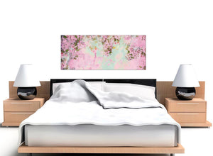 oversized shabby chic pale dusky pink flowers floral canvas modern 120cm wide 1281 for your bedroom