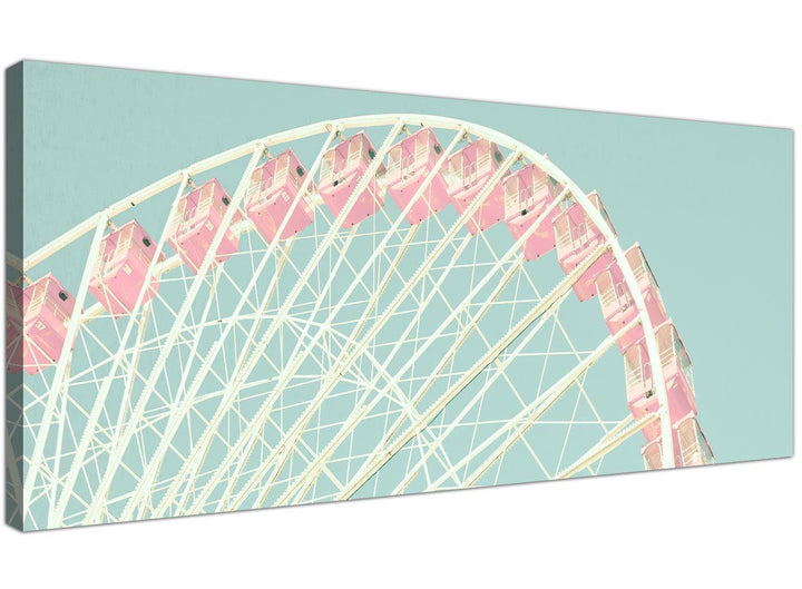 cheap shabby chic duck egg blue pink ferris wheel lifestyle canvas modern 120cm wide 1282 for your bedroom - 1282