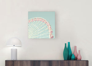contemporary shabby chic duck egg blue pink ferris wheel canvas modern 49cm square 1s282s for your teenage girls bedroom