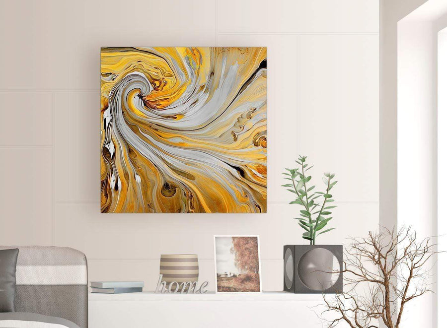 chic mustard yellow and grey spiral swirl abstract canvas modern 79cm square 1s290l for your bedroom