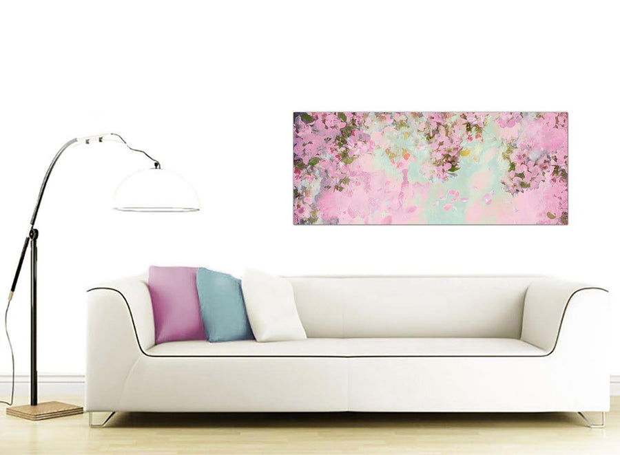 contemporary shabby chic pale dusky pink flowers floral canvas modern 120cm wide 1281 for your girls bedroom