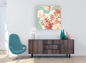 modern japanese cherry blossom shabby chic pink blue floral canvas modern 79cm square 1s288l for your girls bedroom