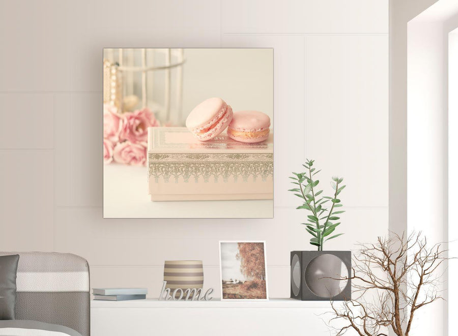 contemporary pink cream french shabby chic bedroom abstract canvas modern 79cm square 1s284l for your girls bedroom