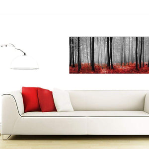 Black White and Red Woods Canvas