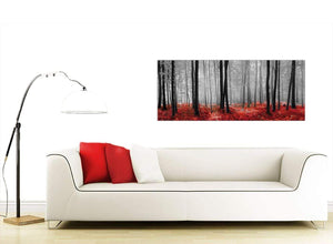 Black White and Red Woods Canvas