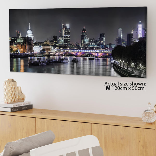 London Skyline at Night Cityscape Canvas
