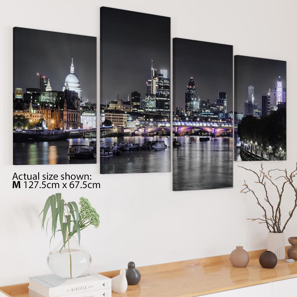 London Skyline at Night Cityscape Canvas