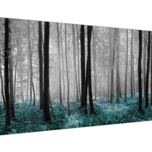 Teal Black White Woodlands