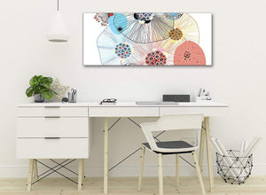 Panoramic Abstract Floral Multi-Colour Flowers Living Room Canvas Wall Art Accessories - Abstract 1485 - 120cm Print