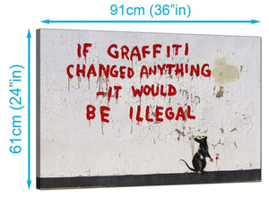 Banksy Canvas Prints UK - Graffiti Rat If Graffiti Changed Anything it Would Be Illegal - Graffiti Art