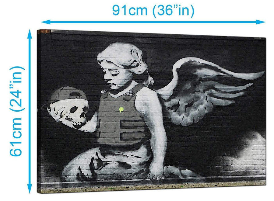 Banksy Canvas Prints UK - Ozone Angel With Skull - Graffiti Art - Graffiti Art
