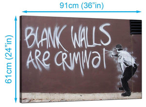 Banksy Canvas Prints UK - Policeman Spraying Blank Walls are Criminal Graffiti - Graffiti Art