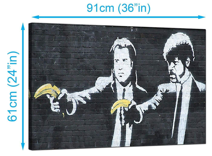 Banksy Canvas Prints UK - Pulp Fiction With Bananas Instead of Guns - Graffiti Art