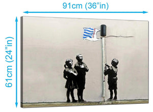 Banksy Canvas Prints UK - Tesco Generation Bag Flag Very Little Helps - Graffiti Art