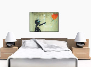 Banksy Canvas Prints - Girl Child and a Heart Balloon - UK