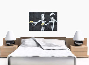 Banksy Canvas Prints - Pulp Fiction With Bananas Instead of Guns - UK