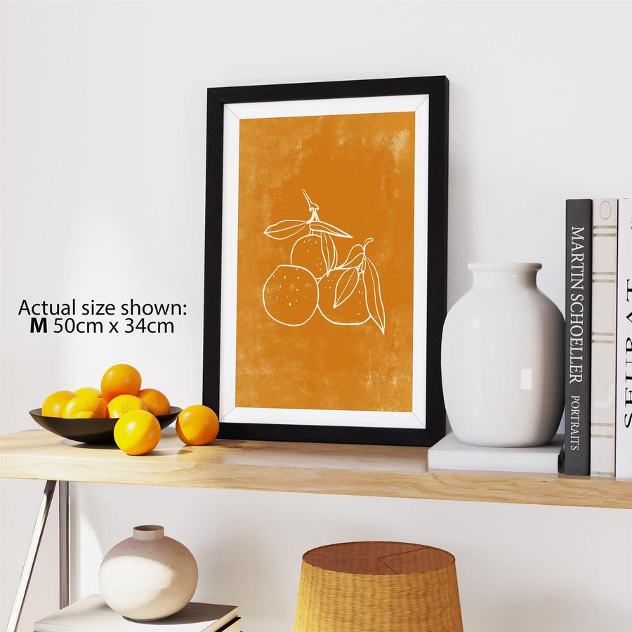 Kitchen Framed Art Prints Spanish Oranges Line Art Orange