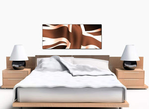 Union Jack Bedroom Brown Canvas Picture
