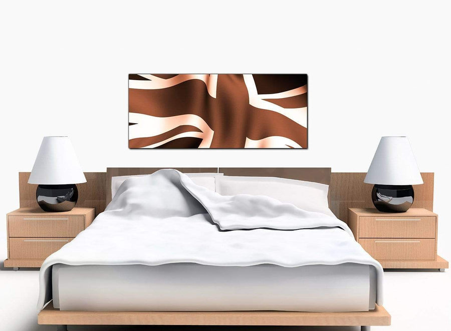 Union Jack Bedroom Brown Canvas Picture